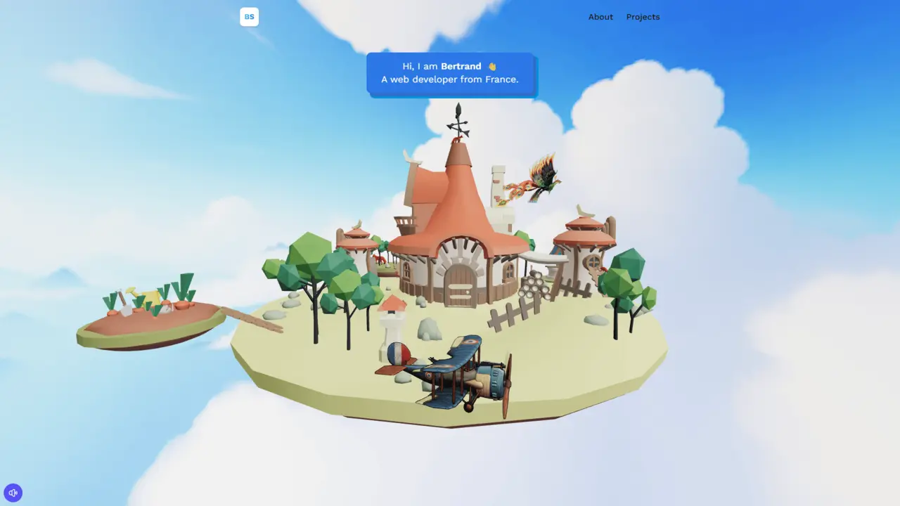 Capture du projet 3D Portfolio — Three.js et React