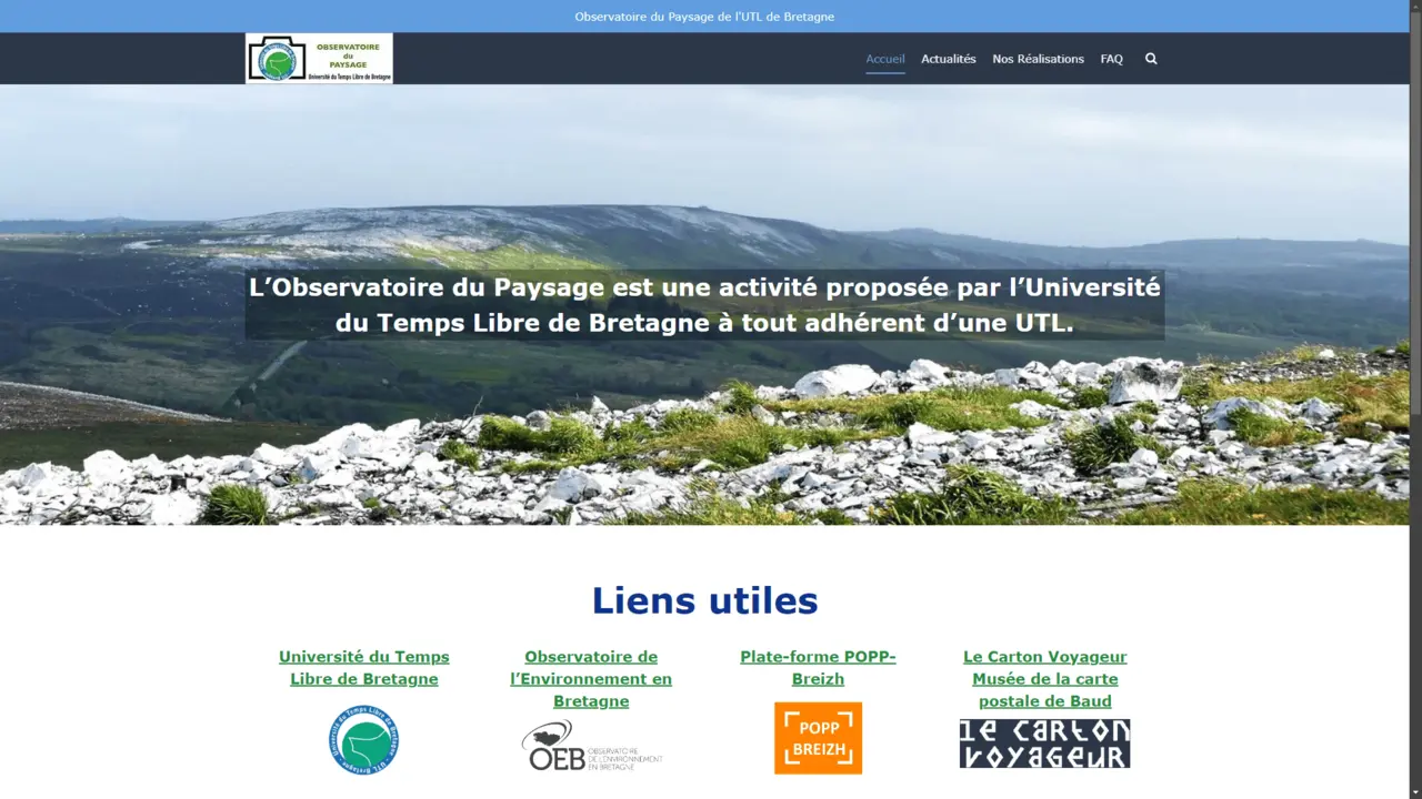Capture du site Observatoire du Paysage UTLB — blog WordPress